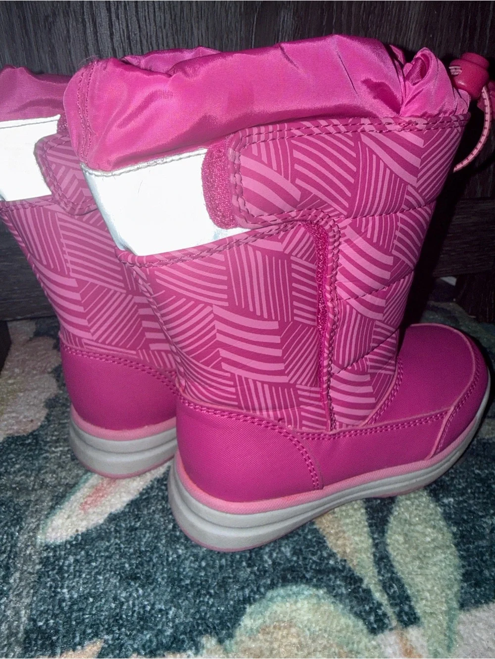 Lands’ End Snow Flurry Winter boots in raspberry pink